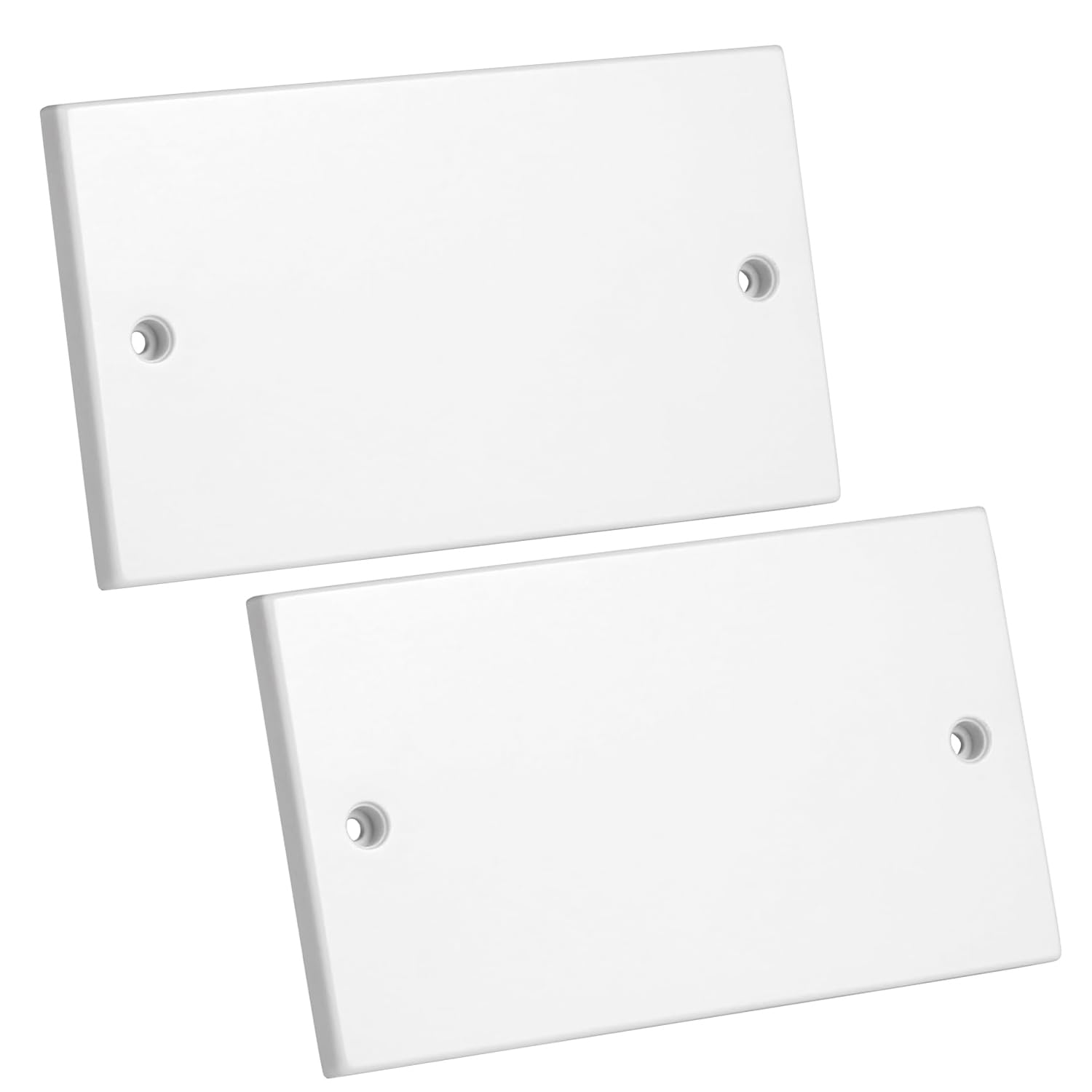rhinocables Single-Gang Socket Blanking Plate - White Waterproof Cover for Unused Light Switch & Plug Boxes