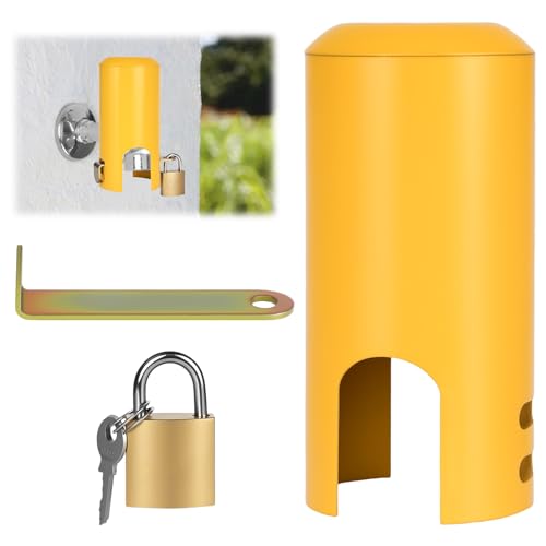 XCRPRT Outdoor Tap Lock, Garden Faucet Lock, Anti Theft tap Locks, Outside taps Locks Prevent Theft and Vandalism (Yellow)