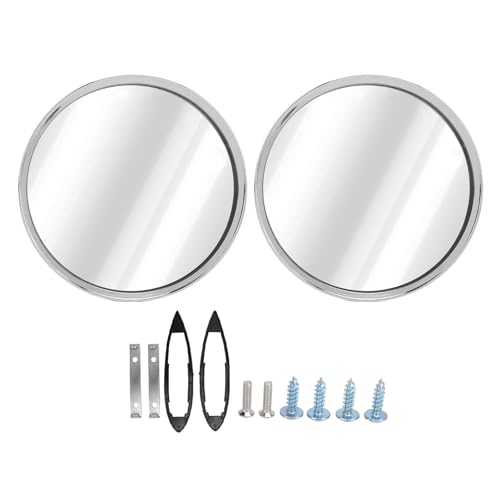 1 Paire de Rétroviseurs Extérieurs Chromés 3685955, Pliables Manuellement, Circulaires, Adaptés au Rétroviseur Extérieur Nova, Indispensable pour...