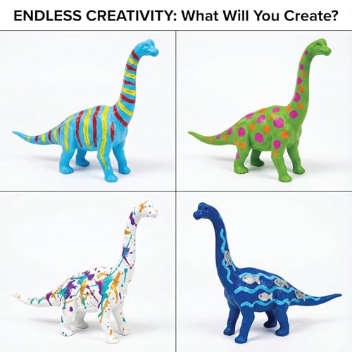 Image of Unscroo DIY 3D Model Painting Kits - Dinosaurs, Ice Age Animals & Unicorns - 3D Printed Art & Craft Hobby Gift for Kids, Teens & Adults - Return Gift Sets (Brachiosaurus Single)