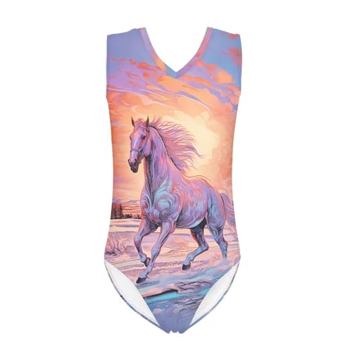 Image of Fashion Print One-Piece Swimsuits for Girls,Soft Stretchy One Piece Bathing Suit Quick Dry Beach Swimwear 5-14 Years