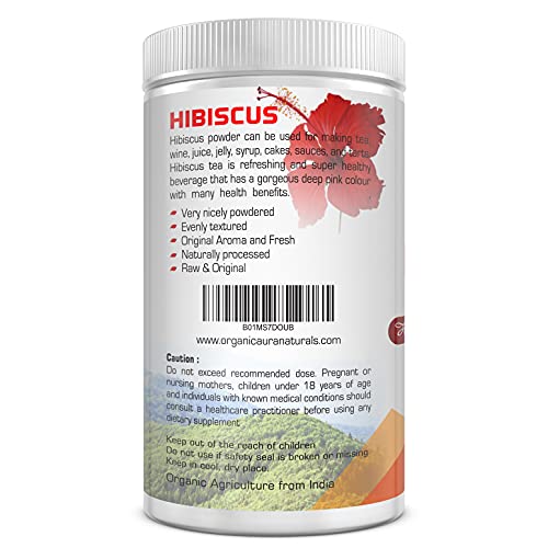 Organic Aura Hibiscus Powder 16Oz – Usda Organic. Abundant Vitamin C. Made From Selected Best Whole Hibiscus Flowers. Culinary, Tea, Dyi, Facemask, Etc. Naturally Supports Healthy Skin And Clear Complexion. Raw Herbal Superfood. Non Gmo & Gluten Free. #TOP1