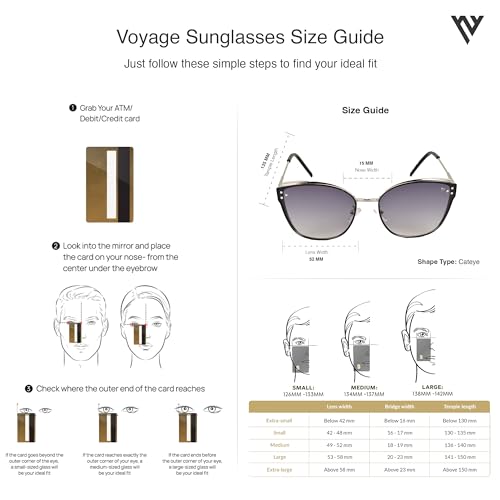 Image of Voyage UV Protected Cat-Eye Women Sunglasses for Women - (Grey Lens | Silver Frame | 5852MG2855)