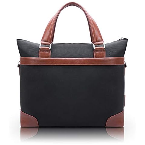 McKlein EASTWARD, 1680D Ballistic Nylon with Leather Trim, 15" Nylon, Two-Tone, Laptop & Tablet Briefcase, Black (78395) Cover