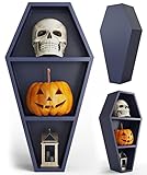 Manny's Mysterious Oddities Coffin Shelf - Spooky Gothic Decor for The Home - Black Floating Wooden...