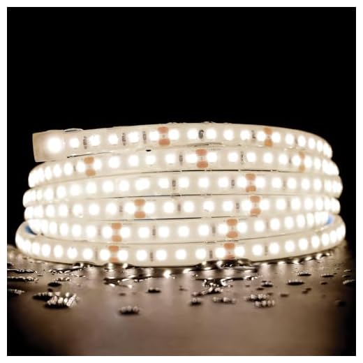 SuperlightingLED DC24V 4000K White Sauna LED Strip Lights High Temp, Flexible Long 5m 16.4ft 120 LEDs/m Heat Resistant Waterproof LED Strip Light IP68 for Steam Room Lighting (4000K Natural White)
