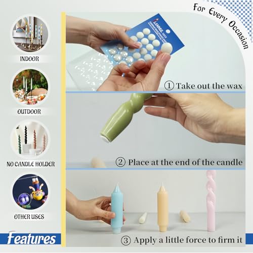 48 points adhésifs pour bougie et pastilles de cire fixatrices - 3