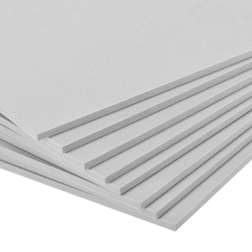 Image of uxcell Grey EVA Foam Sheets 10 x 10 Inch 5mm Thickness for Crafts DIY Projects, 8 Pcs