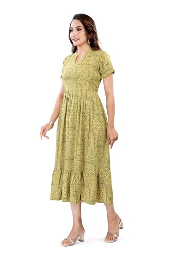 Image of B2F Women's Flared Anarkali Maternity Dress, Feeding Kurti with Concealed Zip for Pre & Post Pregnancy