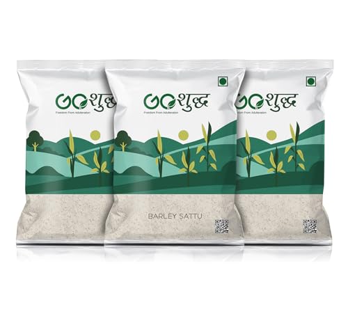 Image of Goshudh Jau Sattu 1.5 kg (500g Each Pack of 3) |Traditional Indian Barley Sattu Powder