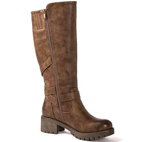 Image of GLOBALWIN Women's Chunky Low Heels Boots Knee High Boots For Women