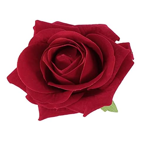Beaupretty Cloth Red Rose Flower Hairpin Floral Hair Clips Flower Brooch for Women Party Performance Cover