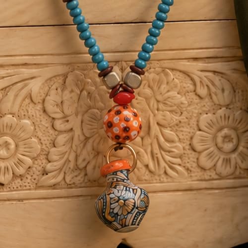 Image of AAKRITI ART CREATIONS Boho & Tribal Handcrafted Ethnic Necklace Collection | Multicolour Pendants, Mandala, Lotus & Dreamcatcher Designs | Artisan Lariat, Collar & Statement Jewelry for Women