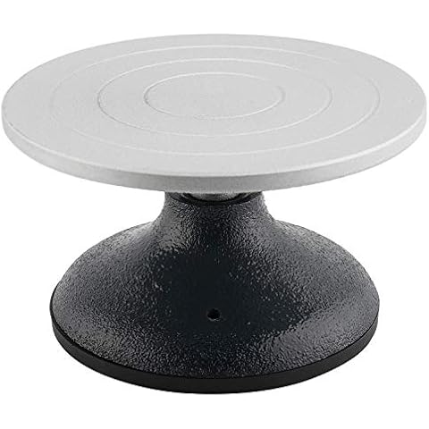 Homtone 18cm Pottery Banding Wheel, Heavy Duty Clay Sculpture Swivel Plate, Sculpting Wheel All Metal Construction Sculptor Turntable with Ball Bearings Cover