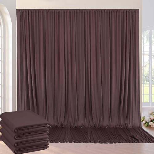 Nssonben Rideau de toile fond infroissable pour les fêtes - 4 panneaux de 1,5 x 3 m en polyester soyeux pour ours en peluche, abeille, anniversaire, fête de bébé, photographie de mariage - 6,1 x 3 m