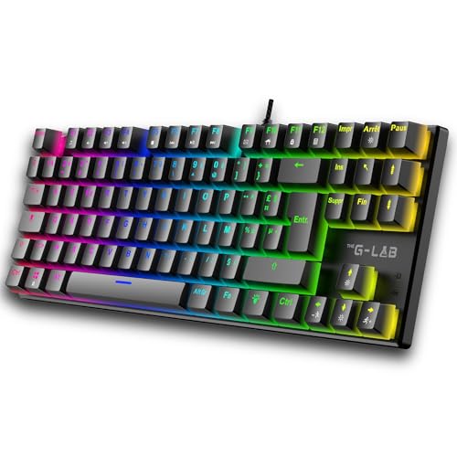 The G-Lab - KEYZ Mercury EX - Clavier Gamer Filaire USB – Clavier Mécanique TKL, Red Switch, RGB avec 20 Modes Lumineux - 26 Touches Antighosting pour...