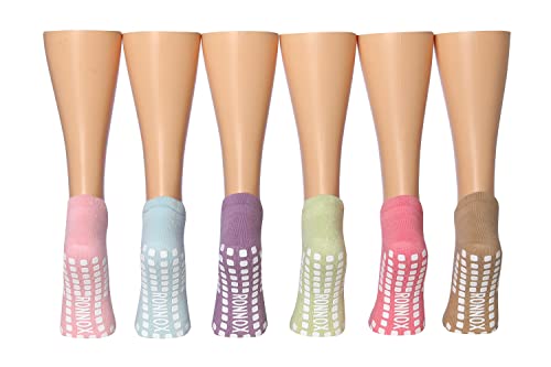 Ronnox Women's 12 Pairs Cushioned Grip Socks For Women Size 9-11, For Yoga Pilates & Barre Home & Hospital, Small/Medium Ry04-Ab-Sm #TOP3