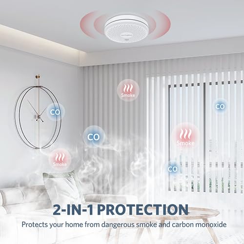 Hathephs CS01 Smoke Detector Carbon Monoxide Detector Combo 10 Year Battery, Hathephs Ultra-Thin Smoke & Co Alarm thumb #2