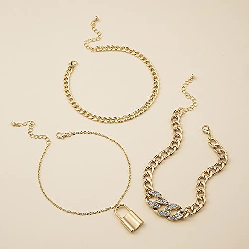Image of yfstyle Butterfly Ankle Bracelet for Women Rhinestone Anklets Bulk Adjustable Layered Beach Ankle Bracelet Braided Chain Anklet Charm Ankle Bracelet Jewerly Gift