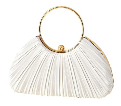 Chic Clutch Purses for Women Soft Evening Bag Pleated Shoulder Crossbody Bag with Chain for Bridal Wedding Party Dressy