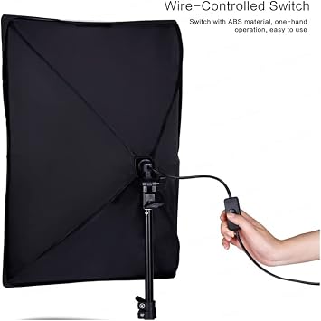 Rabsev Softbox Aydınlatma Seti 50x70 cm 2 Metre Işık Ayağı Fotoğraf Video YouTube Canlı Yayın