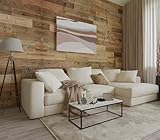 SIBERIAN HERITAGE Shiplap Boards for Wall - Reclaimed Wood Planks for Rustic Decor - Set of 12 Barnwood Planks (32 x 4 x 0.3 Inch) - 10.7 Sq Ft in 1 Box - DIY (Nailed or Glued)|… (Brown)…