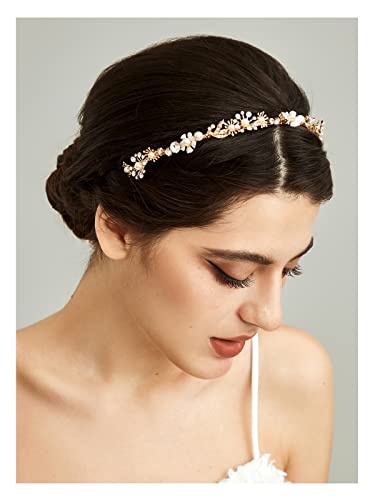 SWEETV Bridal Headpieces for Wedding Headband for Bride Hair Accessories Wedding Hair band for Prom Birthday Party