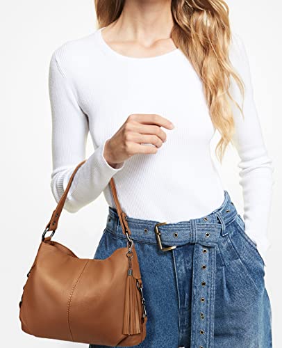 Image of YALUXE Women's Real Leather Shoulder Bags Hobo Handbag Purse Crossbody Bag