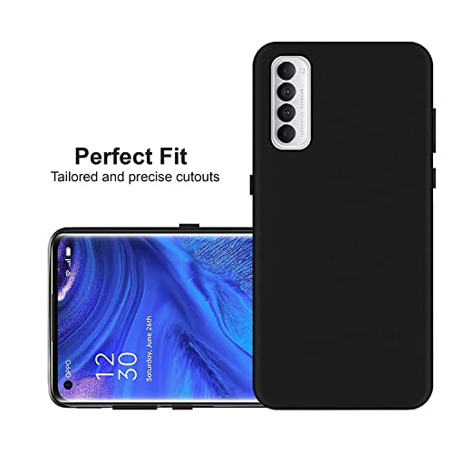 Image of Mobile Back Cover Case for Oppo Reno4 Pro (Silicone Case|CameraProtection|Black SC1510)