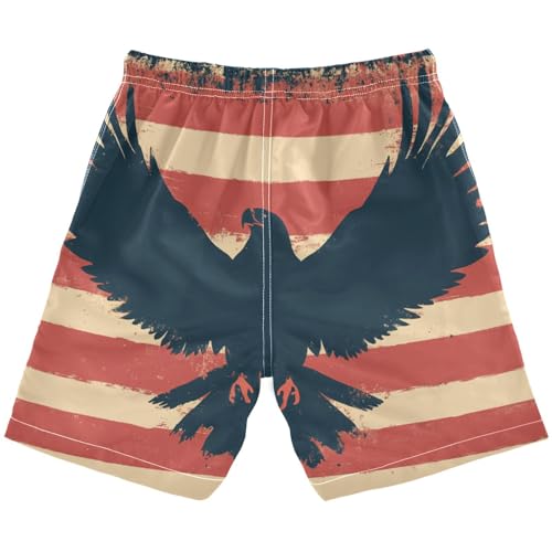Boys Beach Board Shorts America Eagle Grunge Swim Trunk Teen Swimwear 8-16Y Multicolor2