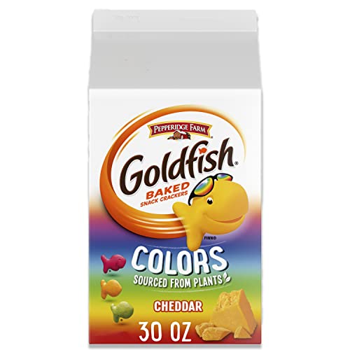 Image of Goldfish Colors Cheddar Cheese Crackers, Baked Snack Crackers, 30 Oz Carton