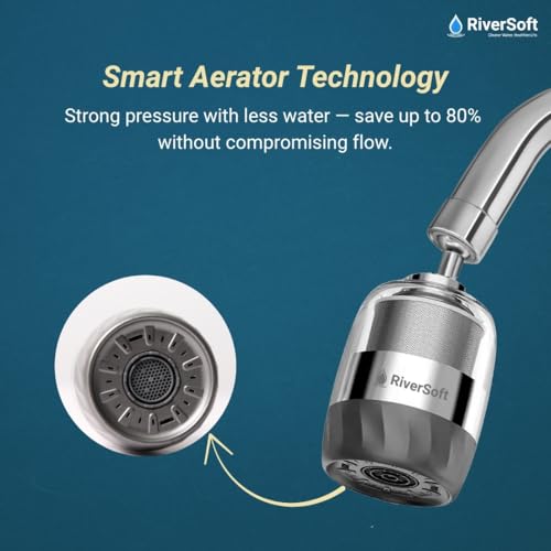 Image of RiverSoft Ecoblu NEO EB-06 Tap Extension for Kitchen Sink | 3 Flow Modes| Built-in Filter | 720 Rotatable Kitchen Tap Extender | Water-Saving Faucet Extension for Kitchen