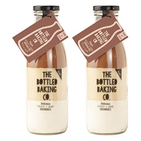 Bottled Baking Co Vegan Brownie Duo Cake Mix, Two Vegan Chocolate Brownie Bake-at-Home Kits with Full Method and Instructions (Makes Approx. 12 Brownie Slices Per Bottle) Cover