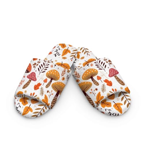 Open Toe Slippers for Women Comfy Warm House Shoes Unisex Adult Bedroom Slippers2