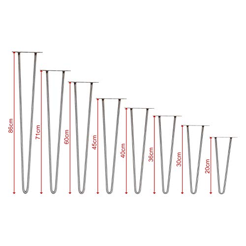 Wiltec Hairpin Legs Set 4 pz. Acciaio Altezza 40cm...