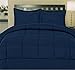 Sweet Home Collection 5 Piece Comforter Set Bag Solid Color All Season Soft Down Alternative Blanket & Luxurious Microfiber Bed Sheets, Navy, Twin