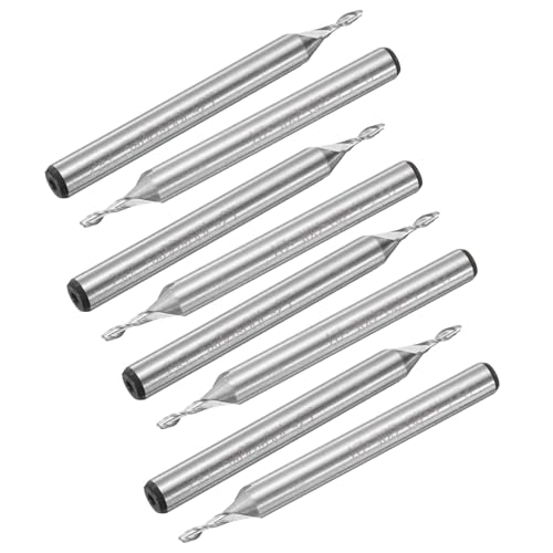 Image of uxcell 8pcs HSS-AL 2mm Cutting Dia 6mm Shank 2 Flutes End Mill Milling Cutter Router Bits Upcut Spiral Milling Cutter Tool for Wood PVC MDF Engraving