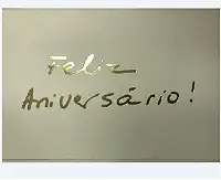 Cartão Fabriano Feliz Aniversário Creme, Teca, Gu0009, Creme