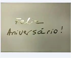 Cartão Fabriano Feliz Aniversário Creme, Teca, Gu0009, Creme