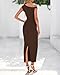 BTFBM Women Formal Cocktail Dresses Summer 2026 One Shoulder Twist Strap Ruched Bodycon Elegant Wedding Party Maxi Dress(Coffee, Medium)