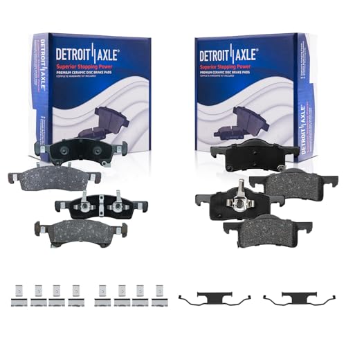 Image of Detroit Axle - Brake Pads for 2003 2004 2005 2006 Ford Expedition | Lincoln Navigator, Front and Rear Ceramic Brake Pads with Hardware Replacement