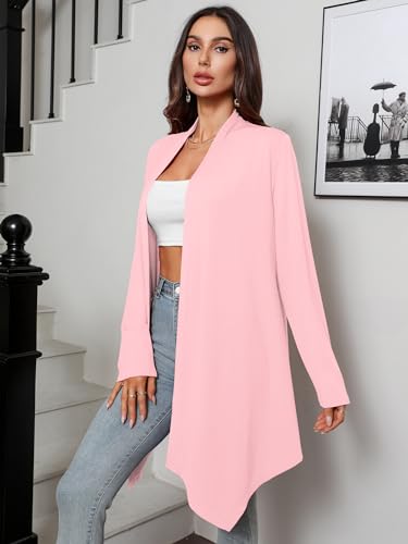 Image of Women's Lightweight Open Front Cardigans Casual Soft Drape Spring Summer Fall Cardigan S-3XL