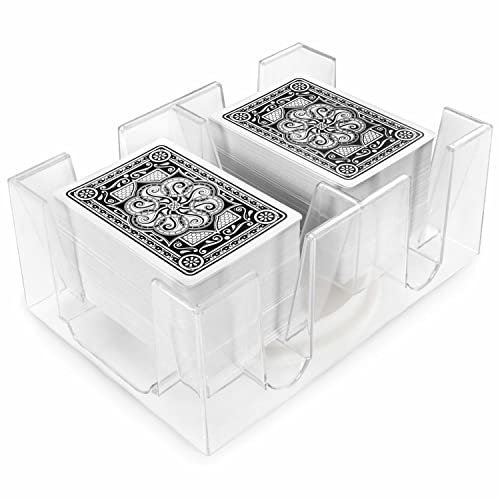 12 Deck And Tray Bundle Set - Includes 12 Full Decks Of Cards And 6 Deck Capacity Revolving Tray - Sturdy Acrylic Deck Tray, Swivels - Poker, Texas Hold'em, Rummy, And More - Card Gaming Accessories #TOP1