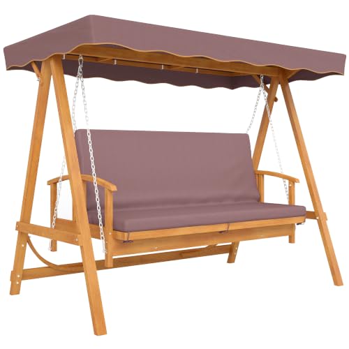 Outsunny Columpio Hollywood 2-en-1 236x130x181 cm Marrón