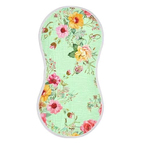 xigua Watercolor Flowers Baby Burp Cloths for Newborn Boys and Girls 4 Pack, Soft & Absorbent Cotton Baby Burp Cloth, Baby Washcloths, Newborn Towel, Burp Rags