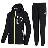 HOTSUIT Sauna Suit Women Durable Boxing Sweat Suits Gym Workout Exercise Sauna Jacket Pants, Black, L