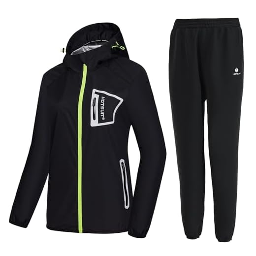 HOTSUIT Sauna Suit Women Weight Loss Durable Boxing Sweat Suits Workout Jacket, Black, L