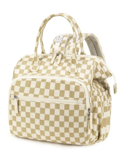 Image of LORADI Large Diaper Bag Tote Backpack (Checkered, Large-20L)