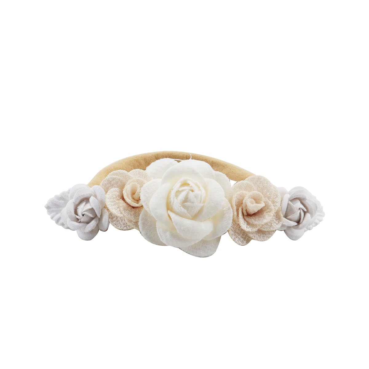Ubric Diadema de flores de tela, accesorios para el cabello para niñas para recién nacidos, tocado para el cabello