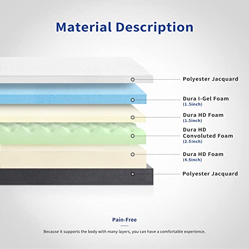 Olee Sleep Eos 10-Inch Memory Foam Mattress Grey Queen #TOP7